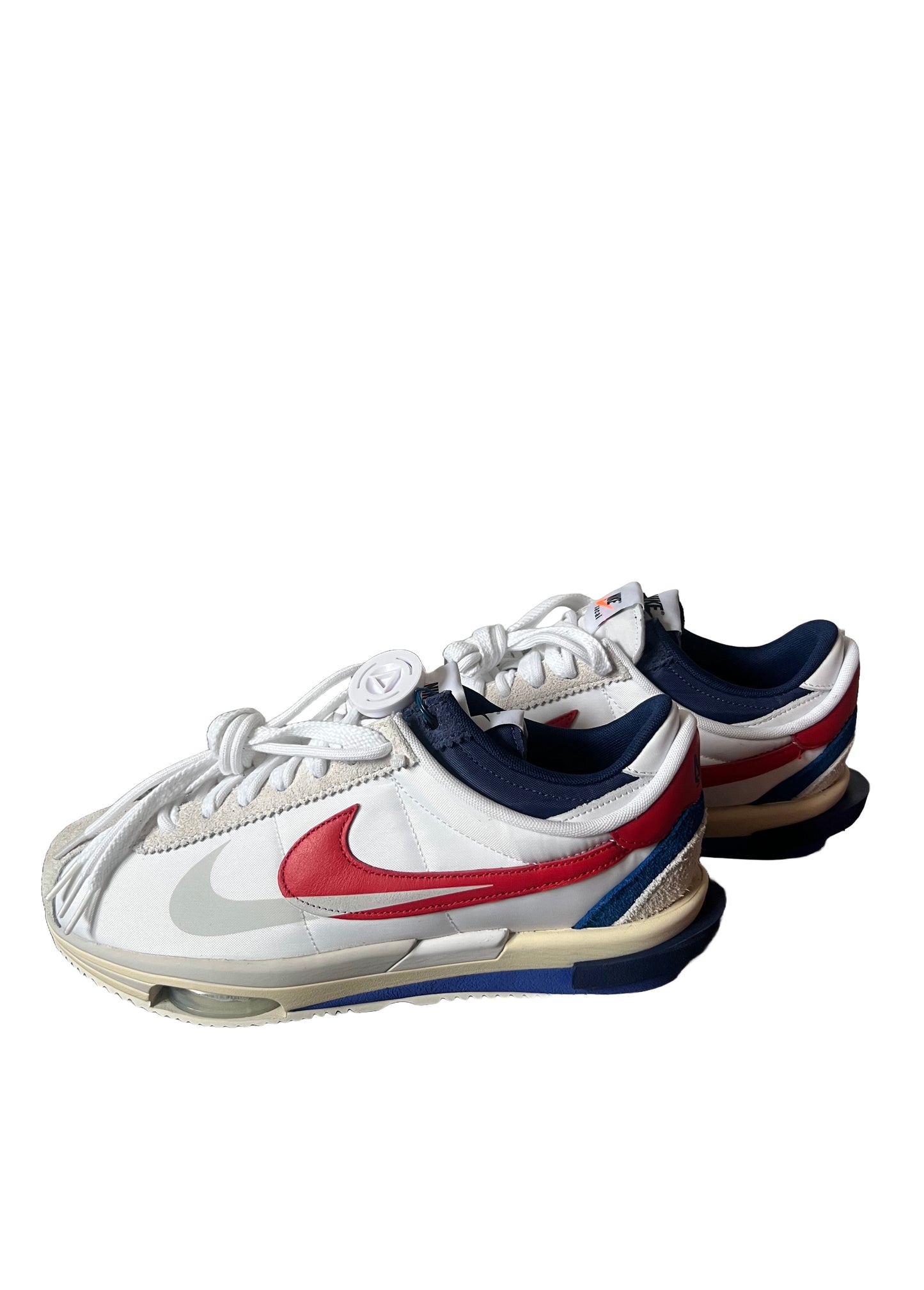 NIKE CORTEZ 4.0 X SACAI WHITE UNIVERSITY RED BLUE