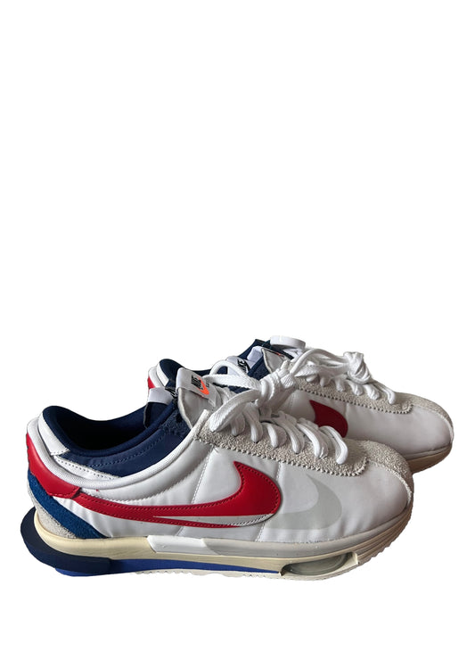 NIKE CORTEZ 4.0 X SACAI WHITE UNIVERSITY RED BLUE